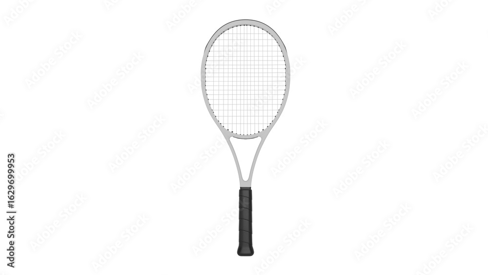 3D Render a tennis racket with a black handle 3D Render a tennis racket with a black handle