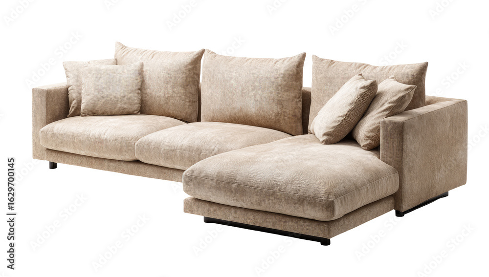 Beige sectional sofa with chaise lounge (1) Beige sectional sofa with chaise lounge (1)
