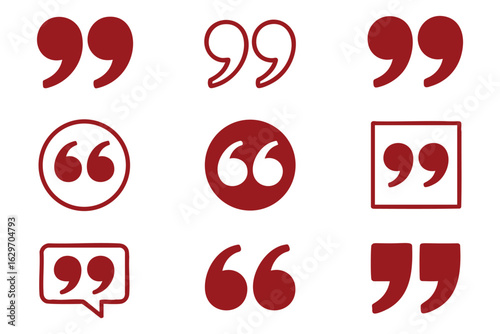 Red Quotation Marks A Collection of Graphic Design Elements for Citation and Text