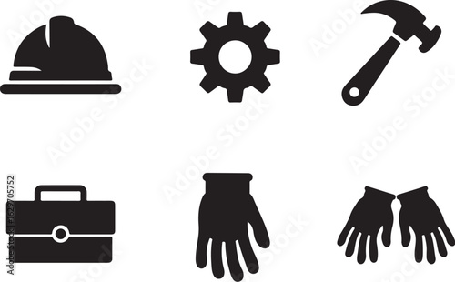 Essential industry icons for construction, work, and business projects