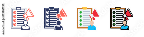Content Creator Multi Style Icon Set Vector 