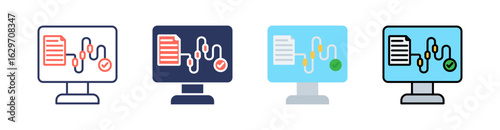 Process Multi Style Icon Set Vector 