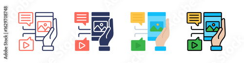 Content Multi Style Icon Set Vector 