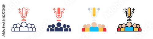 Broadcaster Multi Style Icon Set Vector 