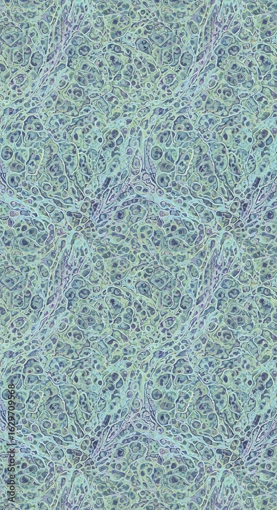 Obraz premium Intricate, organic pattern in shades of teal and light blue.