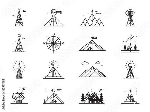 Altitude Marker line art exploration of elevation spaces
