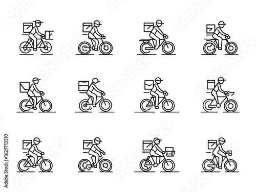 Bicycle Courier Line Art Delivers Speed And Urban Style