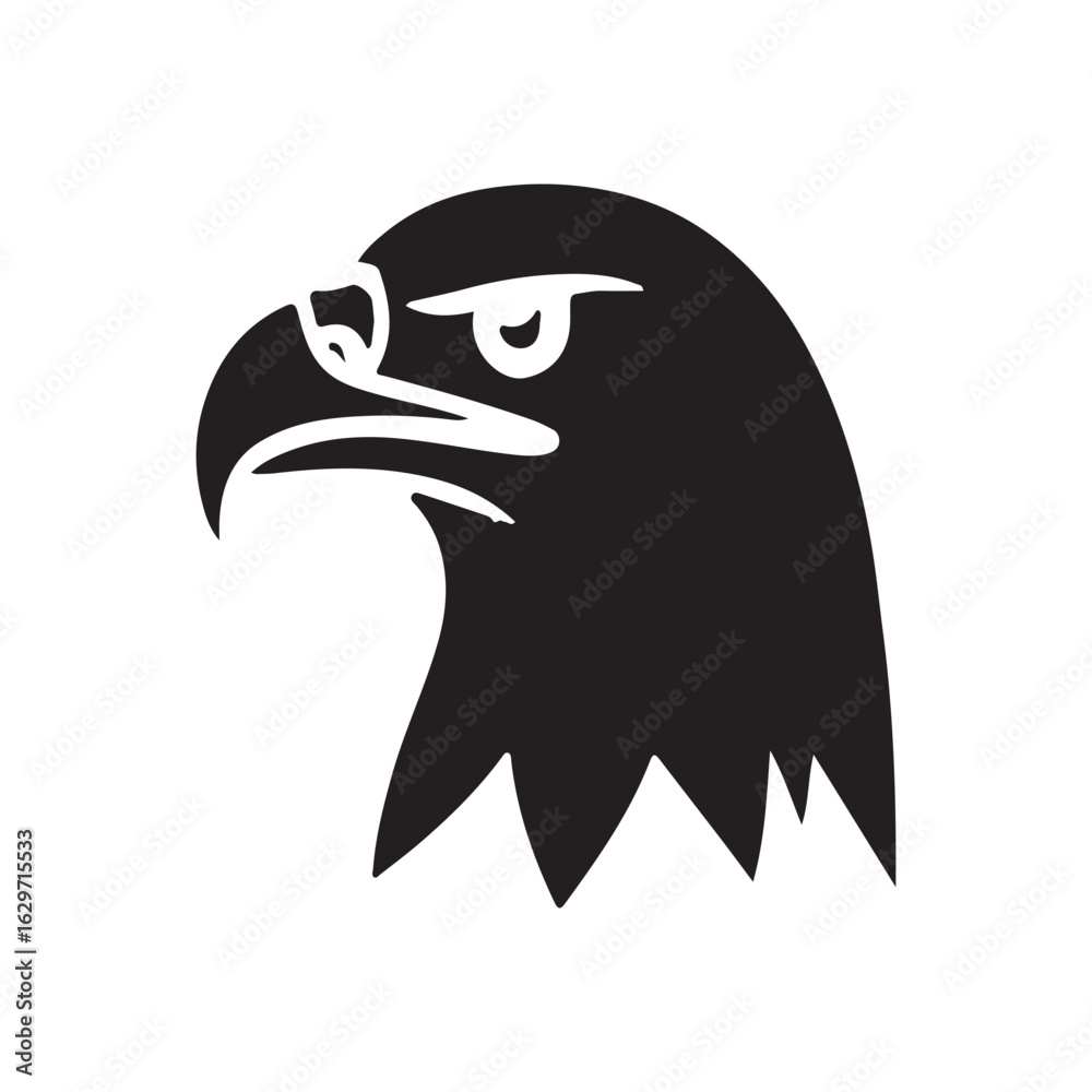 Fototapeta premium Eagle Head Profile Simple Black Silhouette Icon or Logo