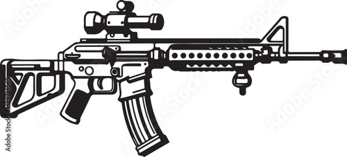 Assault rifle with scope silhouette