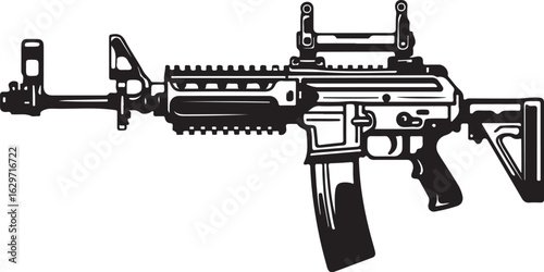 Modern assault rifle silhouette