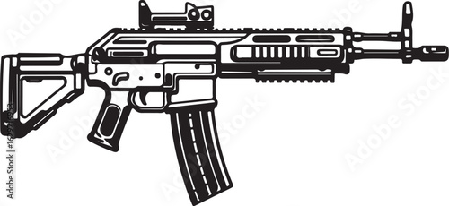Modern assault rifle silhouette