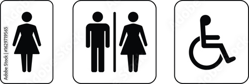 Accessible Restroom Signage ADA Compliant Symbols for Public Buildings