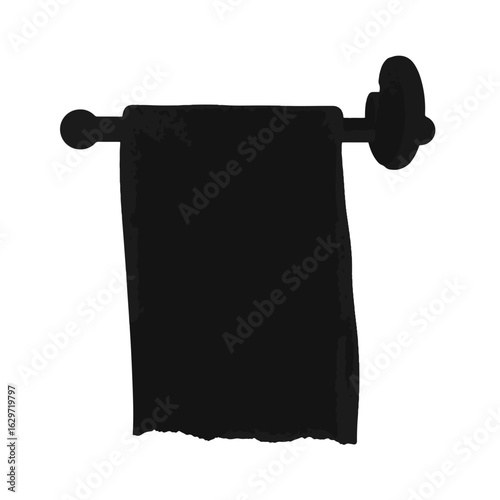 Silhouette of paper towel roll on holder, minimalistic décor