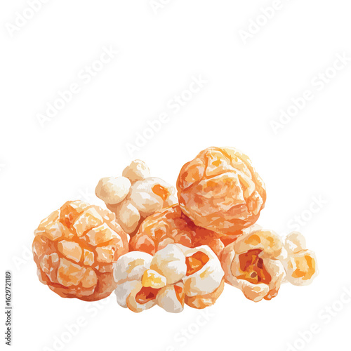 Pile of popcorn with some of the kernels