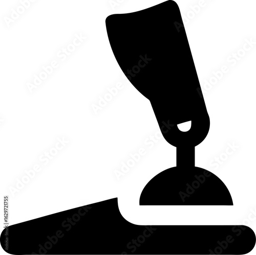 "Silhouette of 3D printed prosthetic limb on digital platform"