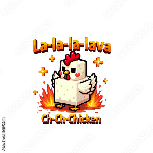 Funny Pixel Chicken SVG 