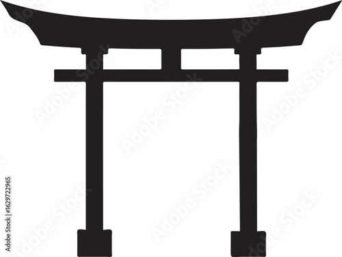 Torii gate icon, japanese torii gate icon, japanese torii gate silhouette vector illustration