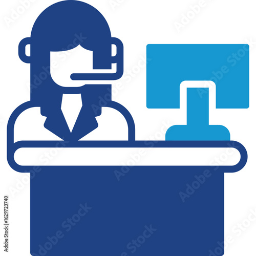 Customer Service Desk glyph color icon