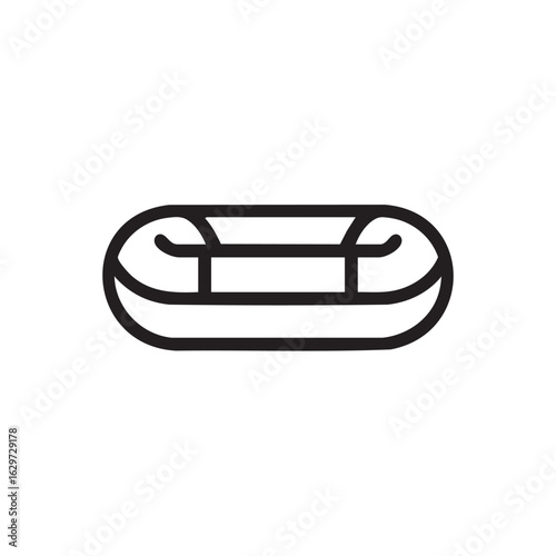 An icon of an inflatable boat from a top-down view.