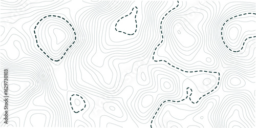 Topographic map background geographic line map  with elevation assignments. Abstract topo contour map on white background
