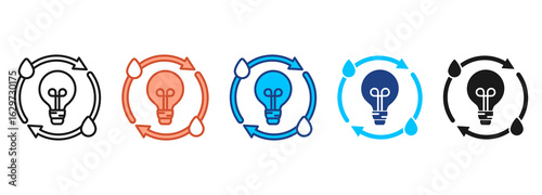 Clean Energy Icon Set Multiple Style Collection