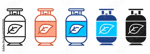 Gas Cylinder Icon Set Multiple Style Collection