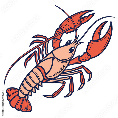 Illustration of a crawfish isolated on white background