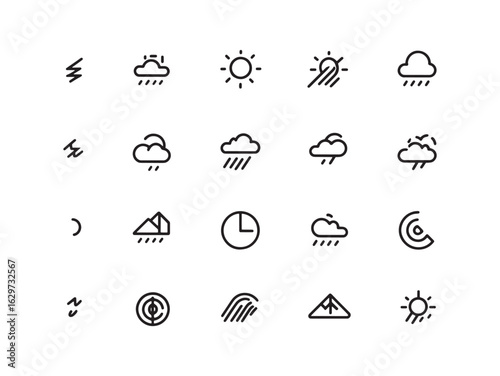 Drizzle line art captures gentle rain falling softly