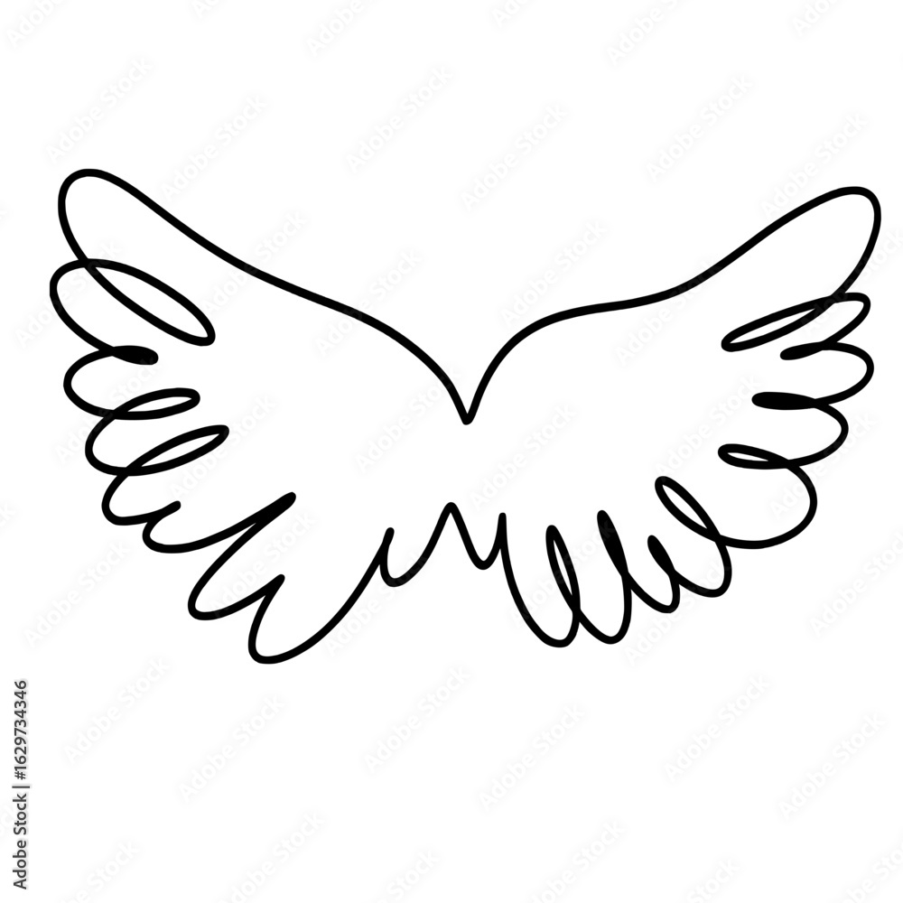 Obraz premium Wings continuous one line d art rawing