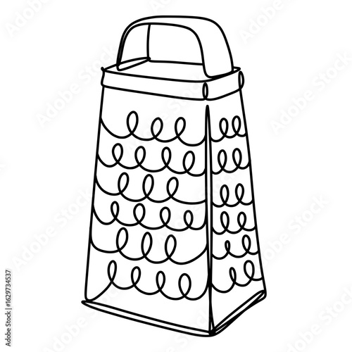 Cheese grater one line art drawing 