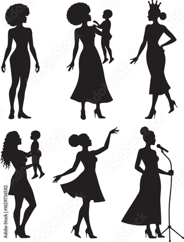 Diverse women celebrate life moments stylishly, empowering elegance