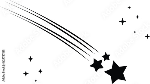 Shooting Star Graphic Celestial Design Element for Branding Website or Print