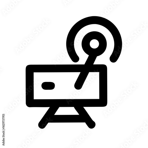 Broadcast Icon – Media Transmission Symbol, Communication and Live Streaming Design