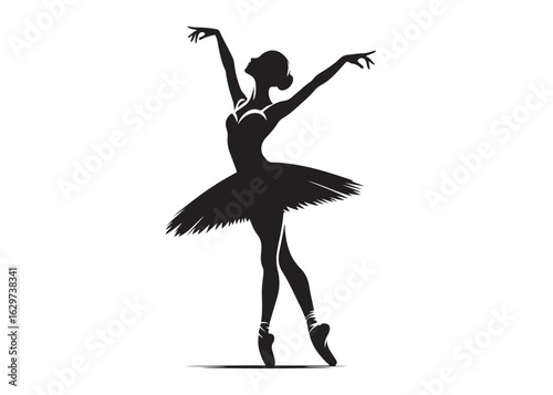ballerina dancer logo silhouette vector design, ballet silhouette ballerina logo icon silhouette, ballerina female performance ballet pose logo silhouette logo vector silhouette on white background   