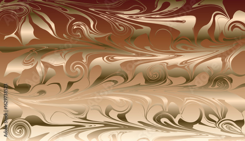 abstract golden swirl creeper and wavy pattern. curved wallpaper swirling shape. vector design.