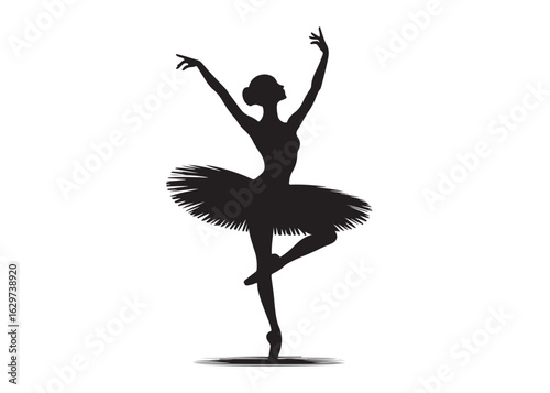 ballerina dancer logo silhouette vector design, ballet silhouette ballerina logo icon silhouette, ballerina female performance ballet pose logo silhouette logo vector silhouette on white background   