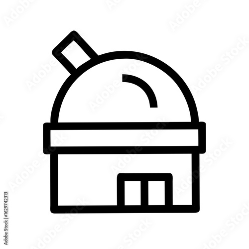 Observatory Icon – Astronomical Research Symbol, Telescope and Space Observation Design