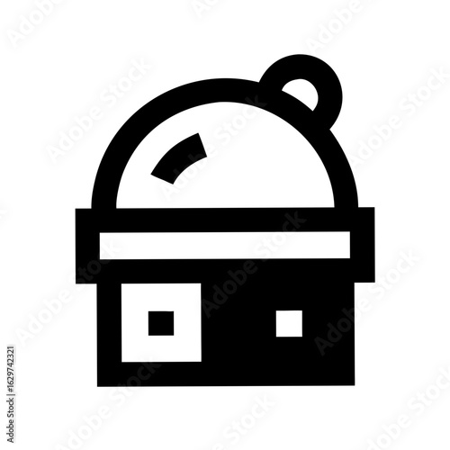 Observatory Icon – Astronomical Research Symbol, Telescope and Space Observation Design