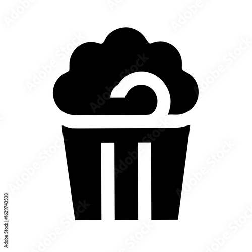 Popcorn Pictogram Icon – Snack and Movie Food Vector Illustration 2