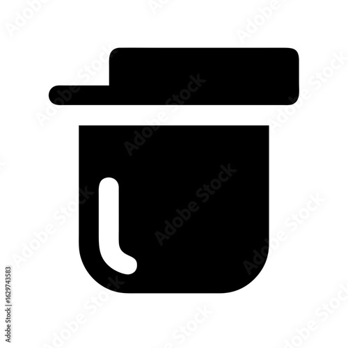 Pot Pictogram Icon – Kitchen Cookware and Boiling Container Vector Illustration 2