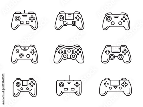 Gaming Controller Line Art Design for Modern Gamers