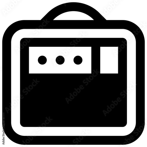 Combo amp. Outlined stroke vector icon with black-filled details.
