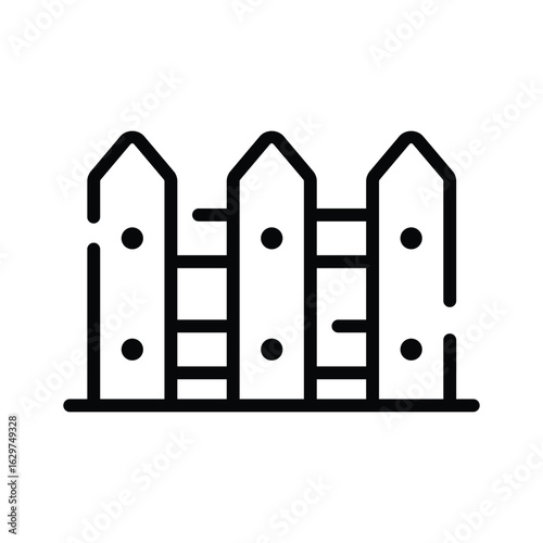 Grab this linear icon showing fence with wooden panels