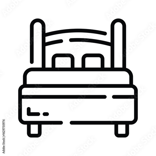 Get this premium line style icon of bed interior