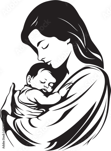 A Loving Hold Mother and Child Maternal Love Mother with Baby