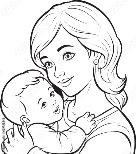 Black Vector Mother’s Nurturing Arms Loving Cradle Mother’s Care