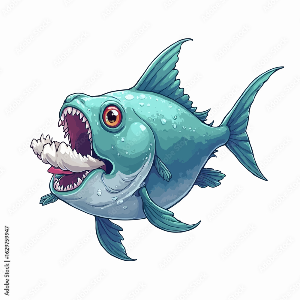 Fototapeta premium monster fish design very creepy