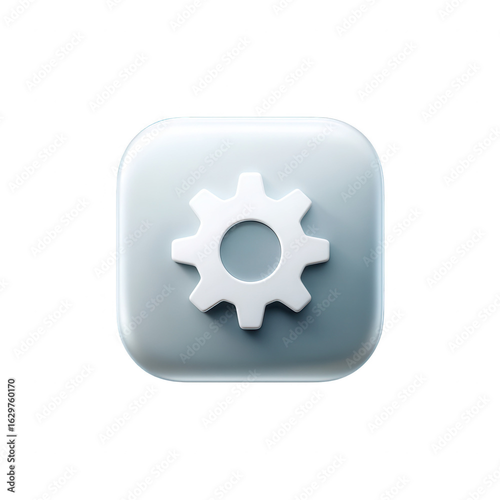 A modern, minimal gear icon on a glossy background, representing settings and configurations in a digital environment. A modern, minimal gear icon on a glossy background, representing settings and configurations in a digital environment.