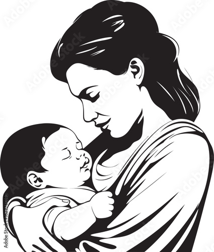 Nurturing Arms Mother and Baby Logo Protective Mother Holding Her Infant