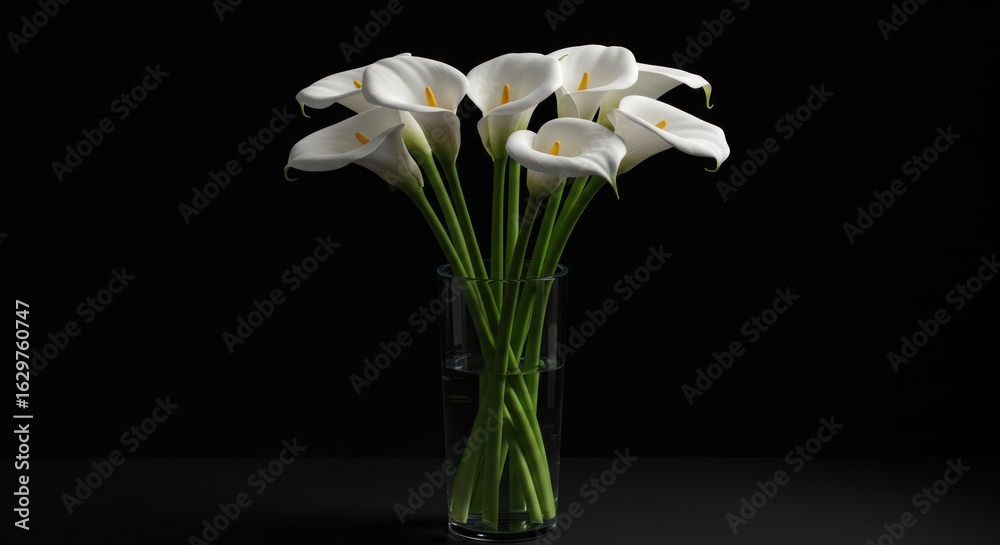 Fototapeta premium White Calla Lilies in Vase